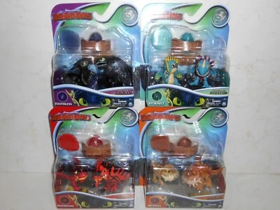 HTF DreamWorks Dragons Legends Evolved: TOOTHLESS STORMFLY HOOKFANG MEATLUG Rare - Image 1 of 4