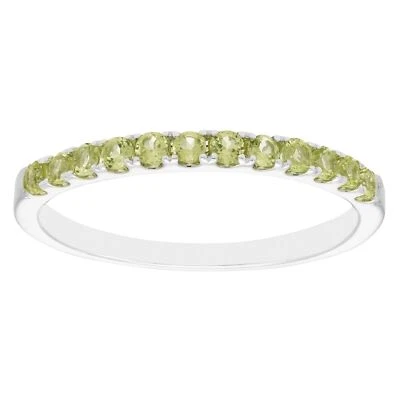 Peridot Birthstone Stacking Ring in 10K White Gold - Image 1 of 4