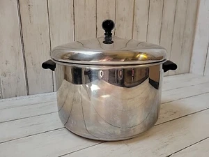 Vintage Farberware 8 Quart Stock Pot with Lid Aluminum Clad/Stainless Steel - Picture 1 of 9