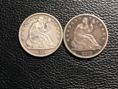 1875-1877 Liberty Seated Halves Higher Grade Both Look Original Uncleaned - Image 1 of 4