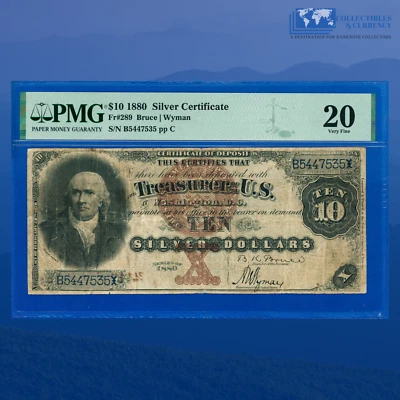 Fr.289 1880 $10 Silver Certificate "MORRIS NOTE", PMG VF 20 Annotation #47535 - Image 1 of 3