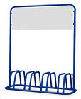 4er Werbe-Fahrradstnder mit Werbeschild / Fahrradhalter + Werbetafel blau 