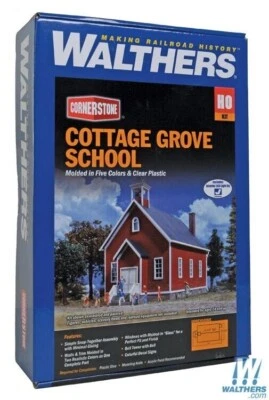 Walthers 933-3656 Cottage Grove School Kit HO Scale Train FAST SHIP - Image 1 of 2