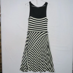 Sportscraft Womens A-Line Dress 8(AU) or XS Striped Midi Pleated Sleeveless - Picture 1 of 8