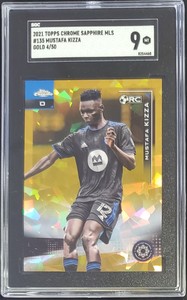 2021 Topps Chrome Sapphire MLS #135 Mustafa Kizza Gold Refractor 4/50 SGC 9
