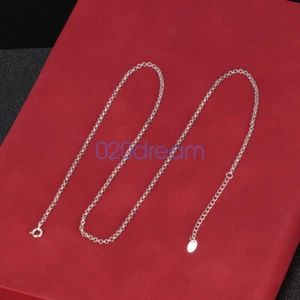Real 925 Sterling Silver Necklace 2mm Rolo Chain 14-28" Extend Adjust Stamped - Picture 1 of 6