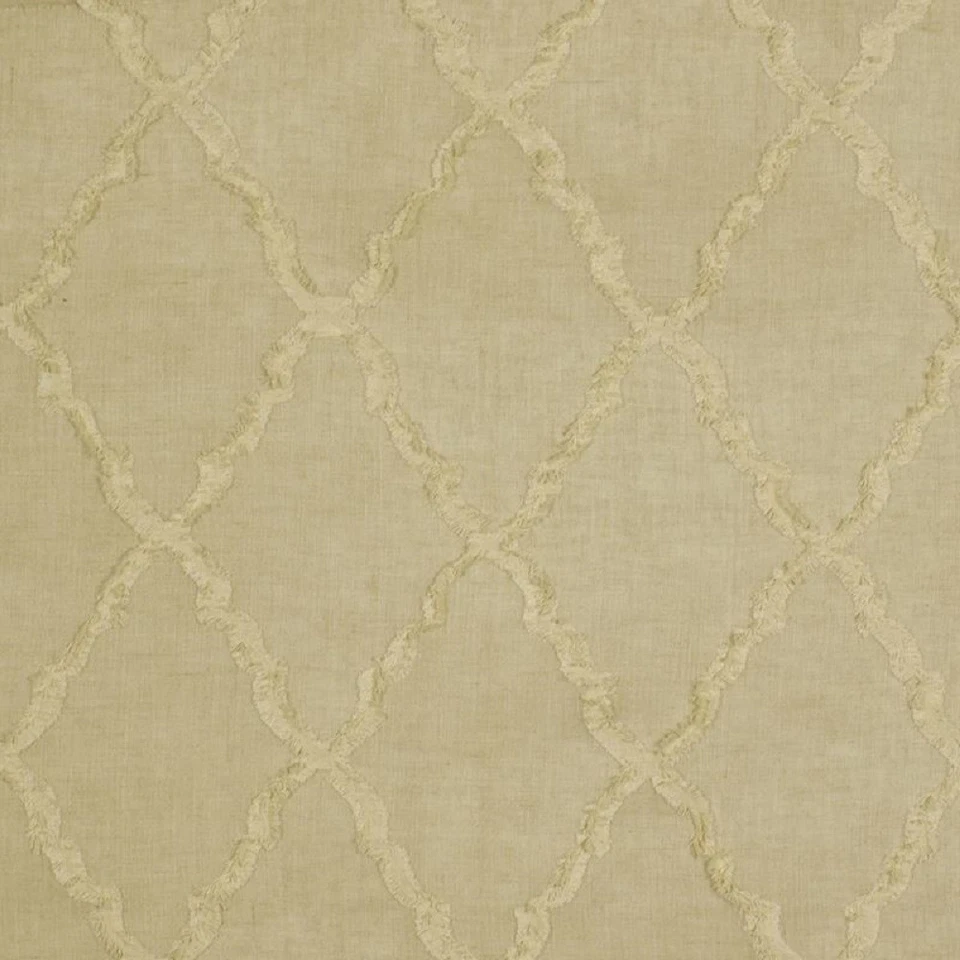 Fabric Robert Allen Beacon Hill Deblois Linen Embroidered Lattice Drapery II31 - Image 1 of 1