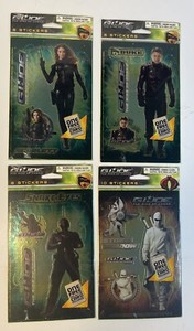 Lot of 4 GI Joe Sticker Sheets & Collectible Cards Rise of Cobra Channing Tatum