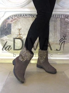 ALBERTO VENTURINI~Italy Strass Leder Stiefeletten Boots 36 braun %SALE% OVP 249€ - Bild 1 von 4