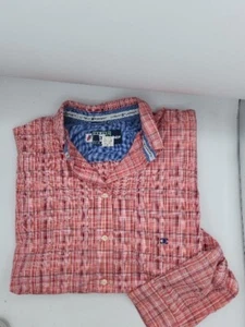 Camisa abotonada Cowboy Equipment para hombre XL rosa a cuadros LS - Imagen 1 de 3