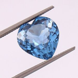 AAA Cut Natural Sky Blue Brazilian Aquamarine Heart Loose Gemstone Cut 5.35 Ct
