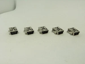 Paquete de 5 piezas Mini USB Tipo B 5 Pines Enchufe Hembra Ángulo Recto Conector SMD - Imagen 1 de 11