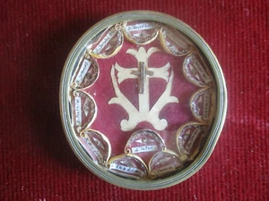 RELICARIO METAL LIGNUM CRUCIS Y DOCE APOSTOLES - Picture 1 of 3