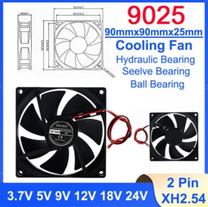 90mm Brushless Silent Lüfter Kühler 5V 12V 18V 24V DC 2Pin für PC Computer - Picture 1 of 9