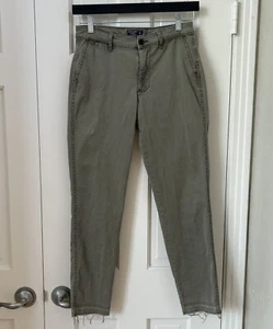 Abercrombie & Fitch Olive Army Green  Stretch Work Slacks Pants Wmn 25x27 - Picture 1 of 8