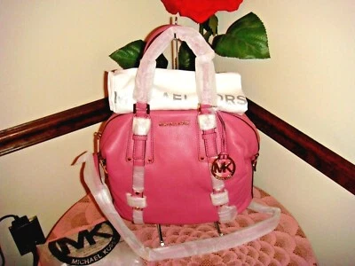 NWT  Michael Kors Bedford Belted Medium Satchel Tulip/Gold Orig.$398.00 - Image 1 of 4