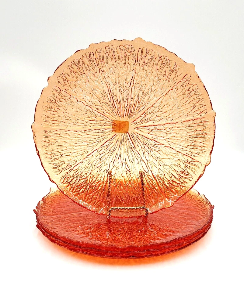 Williams Sonoma цитрон стекла зарядное устройство пластины цитрусовый оранжевый 13» набор из 4 новый - Изображение 1 из 4