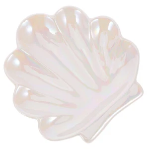 Shell Shaped Ceramic Plate Jewelry Tray Ring Holder Trinket Dish Jewelry Holder - Picture 1 of 12