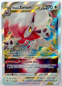 HISUIAN ZOROARK VSTAR Rare Holo Sword Shield Lost Origin 147/196 - Picture 1 of 2