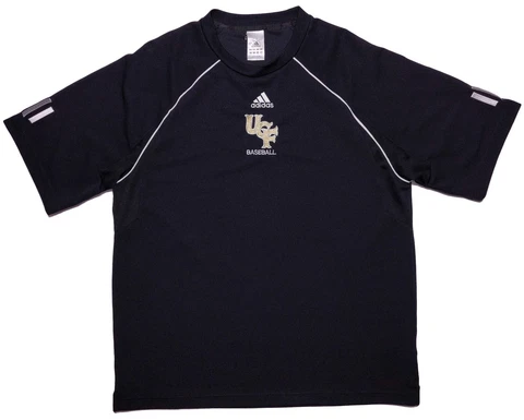 Vintage ADIDAS UCF Knights Baseball Short Sleeve Shirt Black Large L Cover