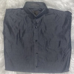 CK Calvin Klein Button Up Shirt Gray 100% Cotton Men’s XL Long Sleeves 16 34-35 - Picture 1 of 7