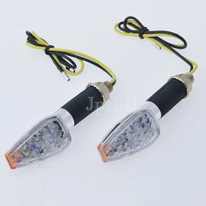2x14 LED Bulbs Amber Motorcycle Turn Signal Indicator Light chrome Universal 12V - Picture 1 of 6