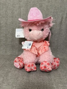 New! Build-A-Bear 12" Strawberry Highland Cow Plush Toy with Cowboy Hat & Shirt - Picture 1 of 9
