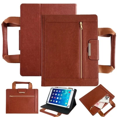For 10 Inch Universal Tablet Zipper Wallet Folding Stand PU Leather HandBag Case - Image 1 of 4