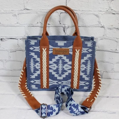 Bolso Bandolera Wrangler Damas Denim Cartera Southwestern Lona Jean WG2212-8120JN Foto 1 de 4