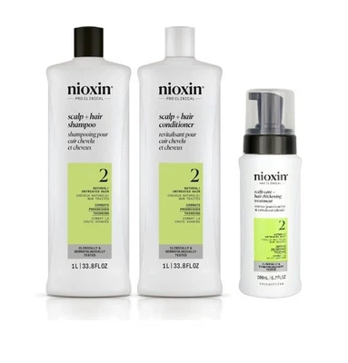 Nioxin System 2 Shampoo & Conditioner 33.8 Oz & Scalp Treatment 6.76oz (3combo) - Image 1 of 4
