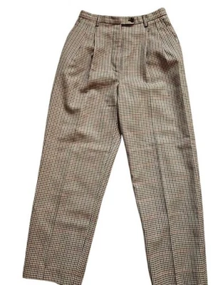Women's Vintage WOOL Lined Rafaella Size 8 High Waisted pleated Plaid pants - Image 1 of 4