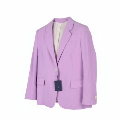 GANT Stretch Linen Straight Women Blazer EU40 Crocus Purple Notch Lapel Lined * - Image 1 of 4