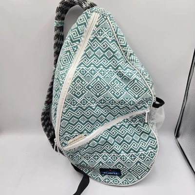 Kavu веревки слинга сумка единственный в своем роде геометрический принт бирюзовый белый ** читать  - Изображение 1 из 4