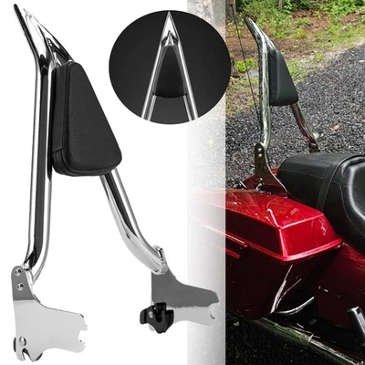 Respaldo cromado 22"" barra Sissy para Harley Road King Electra Glide CVO 1997-2008 Foto 1 de 4