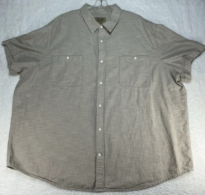 Camisa de fundición para hombre 3XL marrón tostado manga corta bolsillos en el pecho Foto 1 de 4