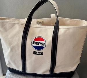 Large Classic LL Bean Pepsi Zero Sugar Branded Canvas Boat and Tote Bag - Picture 1 of 5
