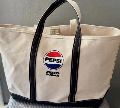 Large Classic LL Bean Pepsi Zero Sugar Branded Canvas Boat and Tote Bag - Image 1 of 4