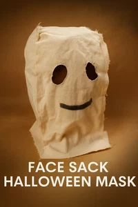 Erwachsene Grusel Fremde hausgemacht Halloween Horror Gesicht Sack Maske Sackleinen Kostüm - Bild 1 von 10