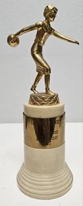 Vintage Women's 1955 Hi-Game 8.5" Metal & Plastic Bowling Trophy - Picture 1 of 8