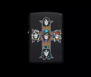 NEW Genuine Guns N' Roses Zippo Lighter feat. Appetite for Destruction Cross GNR - Picture 1 of 8