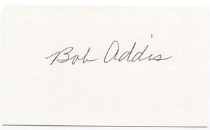 Bob Addis Signed 3x5 Index Card Autograph Signature MLB Boston Braves - Picture 1 of 2