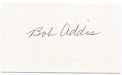 Bob Addis Signed 3x5 Index Card Autograph Signature MLB Boston Braves - Image 1 of 2