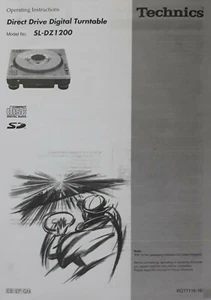 Tocadiscos digital Technics SL-DZ1200 - Instrucciones de funcionamiento - MANUAL DE USUARIO - Imagen 1 de 1