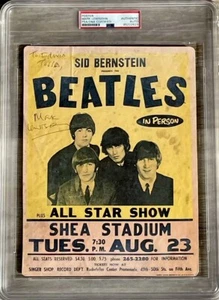 Rare Beatles Shea Stadium Original Promotional Card from Beatles Historian PSA - Picture 1 of 9