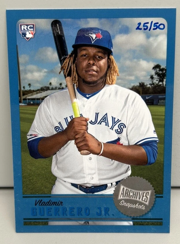 Vladimir Guerrero Jr. RC 2019 Topps Archives Snapshots #AS-VG - Blue 25/50 - Image 1 of 2