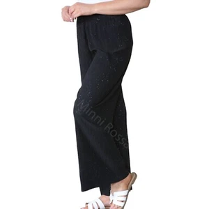 Pantalones brillantes para mujer cintura alta brillo campana parte inferior brillante moda ancho palazzo - Imagen 1 de 7