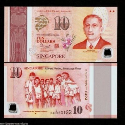 SINGAPORE 10 Dollars P-56 A 2015 Commemorative UNC Race Religion Harmony NOTE - Image 1 of 2