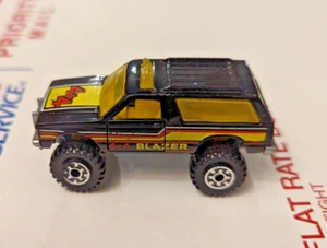 Hot Wheels 1983 Diecast 3" Truck - Black Yellow 4x4 Chevy Blazer - Picture 1 of 4
