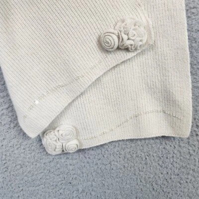 Bufanda Portolano mezcla lana beige flores y lentejuelas Foto 1 de 4