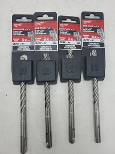 Set of 4 Milwaukee 48-20-8351 SDSPLUS 4-Cutter Solid Carbide 3/8"x 6" Drill Bits - Picture 1 of 4
